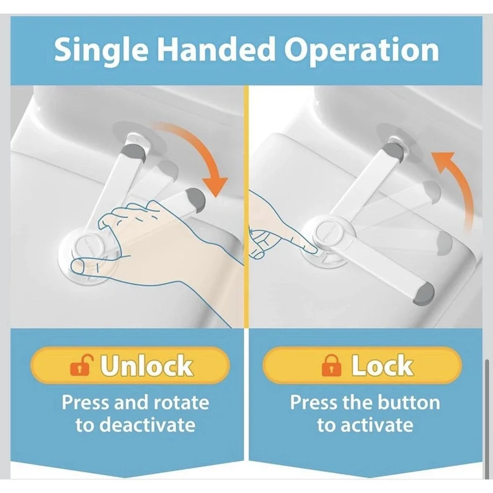 4our Kiddies Baby Toilet Lock 2‎ Pack for Child Safety, Baby Proof Toilet Seat